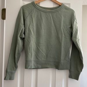 Everlane lightweight French Terry crew sweatshirt xxs green sage